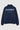Veste zippée Taren Bleu Marine vue de dos à plat, inscription ELEVEN gothique et trois fleurs de lys bleues