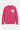 Pull col rond Tedmo Rose bubblegum en maille à plat, de face, grand cœur écru à visage smiley croisé