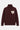 Pull col roulé Temile Aubergine en maille à plat, de face, cœur écru à visage smiley croisé