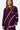 T-shirt manches longues Thailande Violet tie-dye porté par une femme, de face, broderie pyramide et surpiqûres colorées