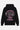 Sweat à capuche Thalia Noir à plat, de dos, ELEVENPARIS, cœurs roses et inscription El Amor es la Revolucion
