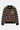Pull polo Thomas Marron en maille rayée à plat, de face, col polo noir et petit cœur smiley blanc sur la poitrine