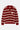 Pull polo Thomas Rouge en maille rayée rouge et rose à plat, de face, col polo et écusson sur la poitrine