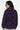 Veste polaire zippée Tong Aubergine portée de dos par une femme, motif cachemire violet clair