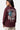 Sweat col rond Tooky Bordeaux, zoom de dos porté par une fille, fleurs souriantes et texte Visual Culture