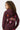 Sweat à capuche zippé Tores Bordeaux porté de dos par une fille, inscription Elevenparis multicolore et fleurs brodées