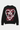 Sweat col rond Torino Noir vu de dos à plat, grand cœur blanc et inscriptions Love Amour rouges et roses