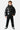 Doudoune Toupie Black noir brillant en look complet porté par un garçon avec pantalon cargo noir et baskets