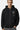 Sweat à capuche zippé Tschott Noir porté de face par un mannequin homme, cœur blanc brodé et patch Schott