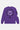 T-shirt manches longues Twist Violet vu de dos à plat, smiley No Snitch, couronne de lettres gothiques et triangle noir