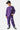 T-shirt manches longues Twist Violet en look complet porté par un garçon avec casquette noire, jogging violet assorti