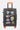 Valise Fugers Gris Foncé S de face, coque gris anthracite avec patchs colorés, poignée et roulettes orange
