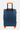 Valise Fugers Bleu Marine S vue de dos, coque rainurée bleu nuit, poignée télescopique et roulettes orange