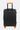 Valise Fugers Noir S vue de dos, coque rainurée noire, poignée télescopique et roulettes orange
