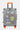 Valise Fugers Argent S de face, coque gris argenté avec patchs colorés, poignée et roulettes orange