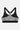 Brassière de sport Judoka Zèbre à plat vue de dos, dos en résille noire, bretelles réglables et bande élastique noire