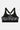 Brassière de sport Judoka Bandana Noir à plat vue de dos, empiècement en résille noire et bretelles réglables à clips