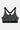 Brassière de sport Judoka Bandana Kaki à plat de face, motif cachemire noir sur gris vert, bande élastique noire