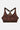 Brassière de sport Judoka Léopard à plat de face, imprimé léopard brun et orange, inscription Eleven Paris et bande marron