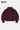 Blouson à capuche Eschott Bordeaux de face à plat sur fond blanc, poches zippées, écusson cœur et patch