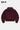 Blouson à capuche Eschott Bordeaux vu de dos à plat sur fond blanc, capuche brodée d'un cœur rose