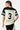 T-shirt Joinville Noir et écru façon maillot, vue de dos, numéro 3 noir, inscriptions vertes ELVNPRS et No Snitch