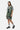 T-shirt Joinville Kaki numéro 3 porté ample par une mannequin femme, vue de trois quarts avec short assorti