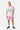 Short Joao Rose en mesh porté par un mannequin homme blond avec maillot 03 assorti, chaussettes rayées, baskets noires
