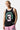 Débardeur de basket Junior Noir porté de face par un mannequin homme avec short rose, numéro 3 rose, lettrage vert