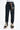Pantalon Nika Noir, vue de face centrée sur le cordon tressé multicolore et la broderie pyramide, baskets noires
