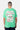 T-shirt Portofino Vert porté par un mannequin homme, de dos, grand cœur blanc et inscriptions Love et Amor