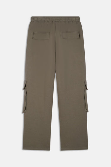 Jogging cargo Folk Kaki de dos sur fond blanc, poches plaquées à rabat et poches cargo latérales