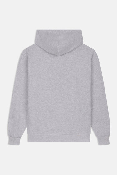 Sweat à capuche Fun Gris Chiné de dos sur fond blanc, uni avec capuche, sans motif