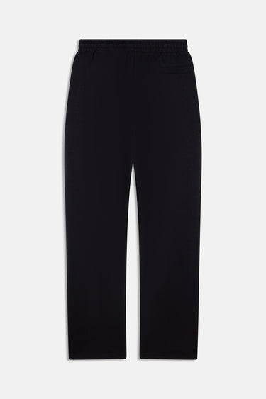 Jogging Futelia Noir de dos sur fond blanc, taille élastiquée et jambes droites unies