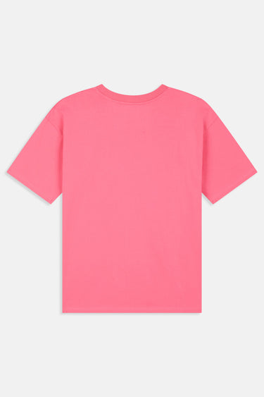T-shirt Joums Rose à plat vu de dos, coton rose uni sans motif