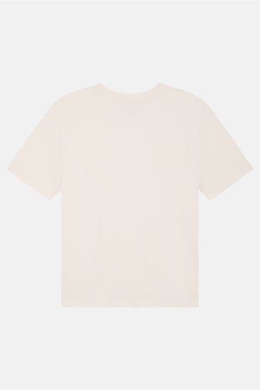 T-shirt Joums Écru à plat vu de dos, coton écru uni sans motif