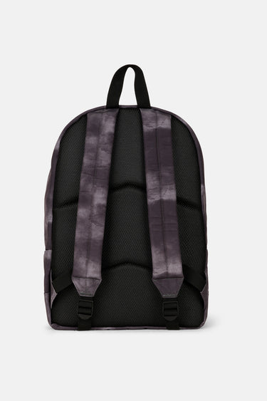 Sac à dos Pamplemousse Noir délavé vu de dos, bretelles rembourrées réglables, poignée de portage et dos noir