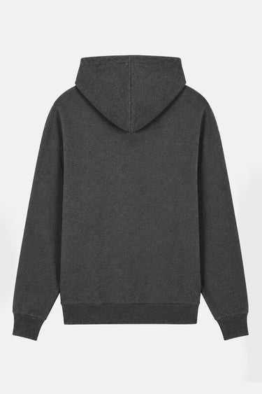 Sweat à capuche Tarine Gris chiné foncé à plat, vue de dos unie avec capuche