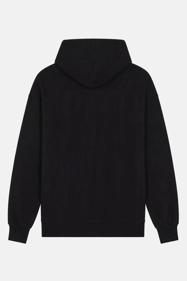 Sweat à capuche Tenley Noir à plat, vue de dos unie avec capuche et poignets côtelés