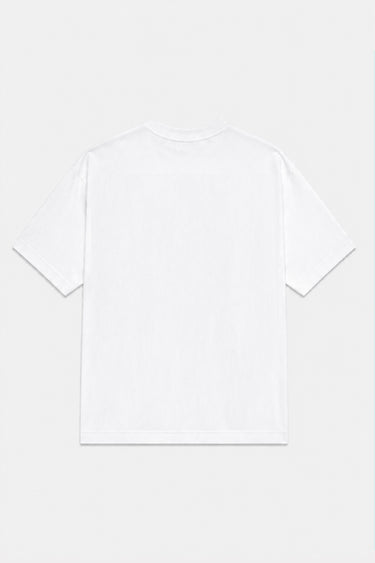 T-shirt Trey Blanc vu de dos à plat, dos uni blanc, coupe ample et col rond