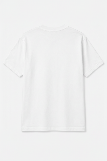 T-shirt Melloul Blanc à plat, vue de dos unie sans motif ni inscription