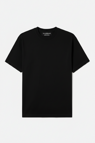 T-shirt noir col rond Elevenparis x Tarbeland - vue de face